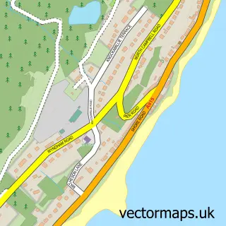 Street map sample of Innellan, Argyll and Bute