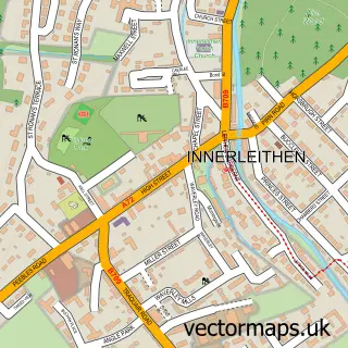 Street map sample of Innerleithen, Tweeddale