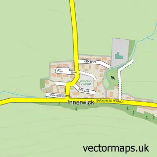 Street map sample of Innerwick, East Lothian