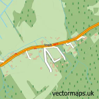Street map sample of Insh, Inverness