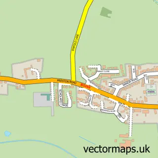 Street map sample of Inskip, Lancashire