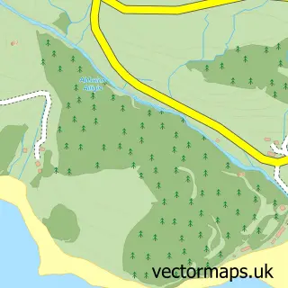 Street map sample of Inveralligin, Ross and Cromarty