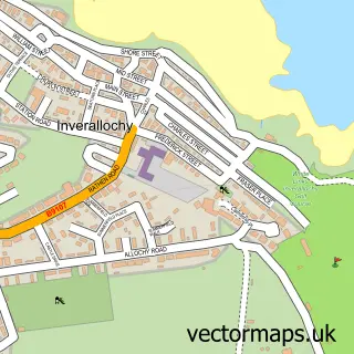 Street map sample of Inverallochy, Aberdeenshire