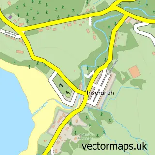 Street map sample of Inverarish, Ross and Cromarty