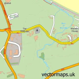 Street map sample of Inverboyndie, Banffshire