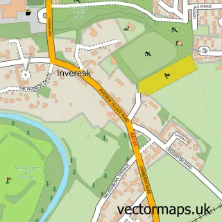 Street map sample of Inveresk, East Lothian