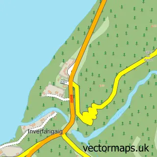 Street map sample of Inverfarigaig, Inverness