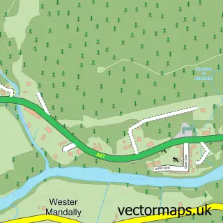 Street map sample of Invergarry, Inverness