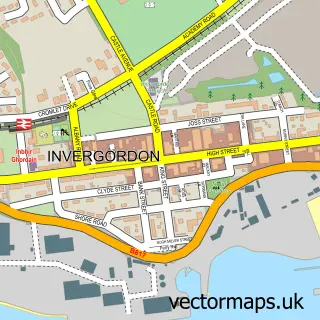 Street map sample of Invergordon, Ross and Cromarty
