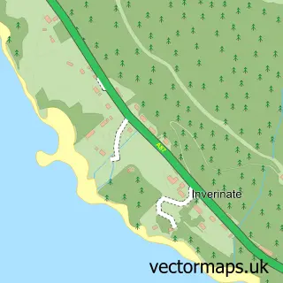 Street map sample of Inverinate, Ross and Cromarty