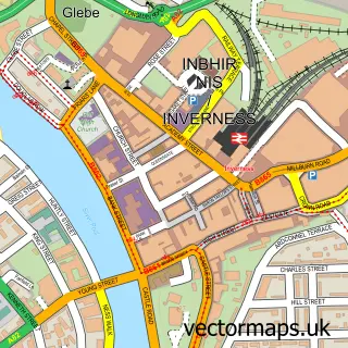 Street map sample of Inverness, Inverness