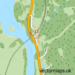 Street map sample of Invershin, Sutherland