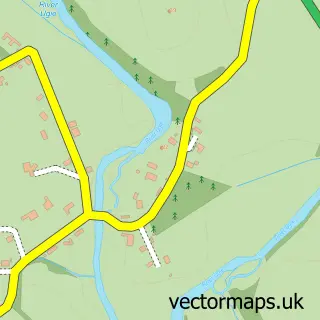 Street map sample of Inverugie, Aberdeenshire