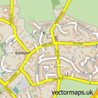 Street map sample of Ipplepen, Devon