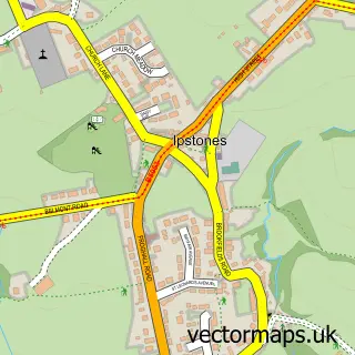 Street map sample of Ipstones, Staffordshire