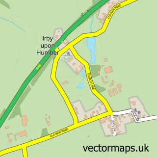 Street map sample of Irby upon Humber, Lincolnshire