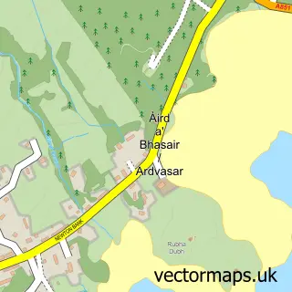Street map sample of Àird a' Bhàsair, Ross and Cromarty