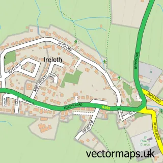 Street map sample of Ireleth, Cumbria