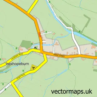 Street map sample of Ireshopeburn, Durham