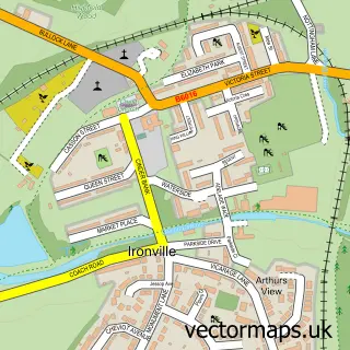 Street map sample of Ironville, Derbyshire