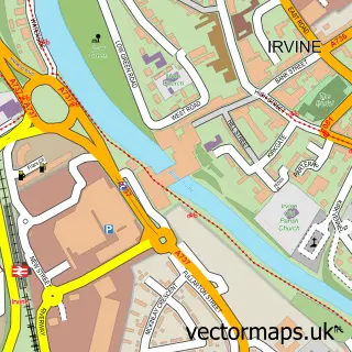 Street map sample of Irvine, Ayrshire and Arran