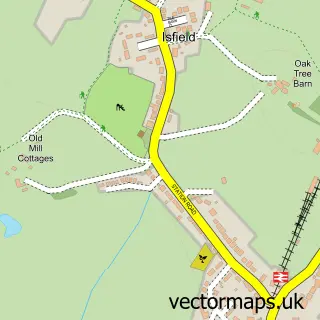 Street map sample of Isfield, East Sussex
