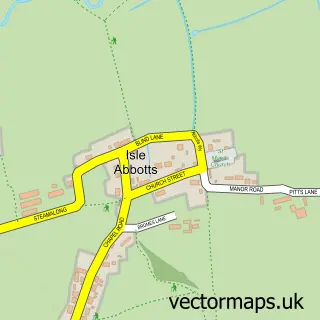 Street map sample of Isle Abbotts, Somerset