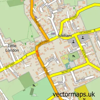 Street map sample of Isleham, Cambridgeshire