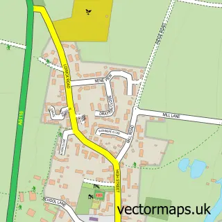 Street map sample of Islip, Northamptonshire