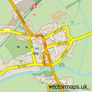 Street map sample of Islip, Oxfordshire