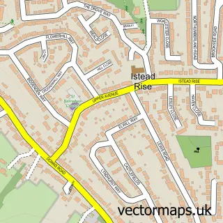Street map sample of Istead Rise, Kent