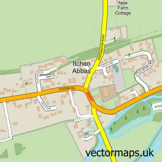 Street map sample of Itchen Abbas, Hampshire