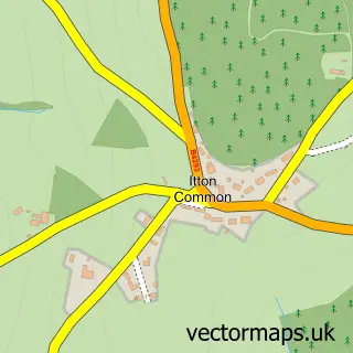 Street map sample of Itton Common, Gwent