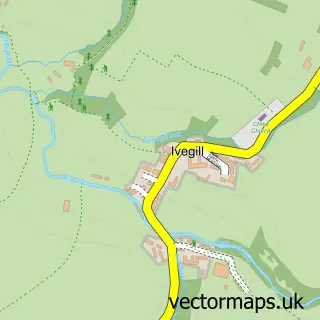 Street map sample of Ivegill, Cumbria