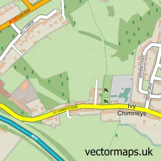 Street map sample of Ivy Chimneys, Essex