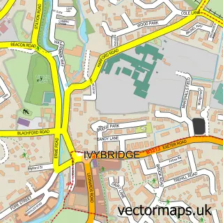 Street map sample of Ivybridge, Devon