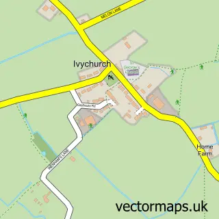 Street map sample of Ivychurch, Kent