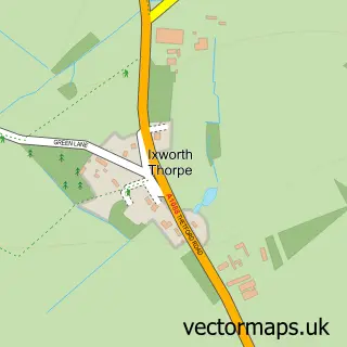 Street map sample of Ixworth Thorpe, Suffolk