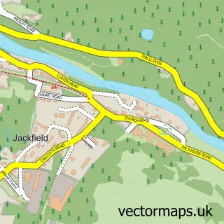 Street map sample of Jackfield, Shropshire