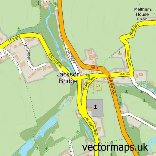 Street map sample of Jackson Bridge, West Yorkshire