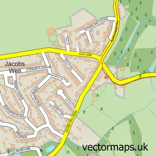 Street map sample of Jacobs Well, Surrey