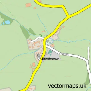 Street map sample of Jacobstow, Cornwall