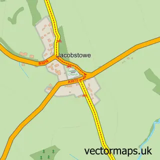 Street map sample of Jacobstowe, Devon