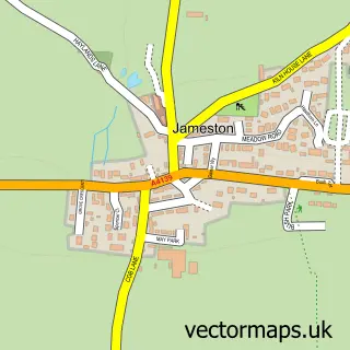 Street map sample of Jameston, Dyfed
