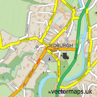 Street map sample of Jedburgh, Roxburgh, Ettrick and Lauderdale