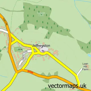 Street map sample of Jeffreyston, Dyfed