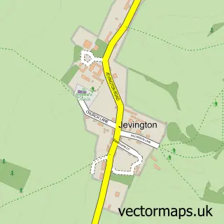Street map sample of Jevington, East Sussex