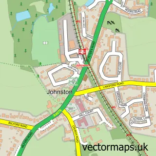 Street map sample of Johnston, Dyfed