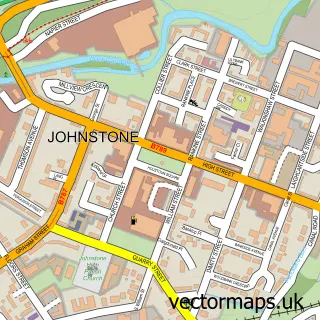 Street map sample of Johnstone, Renfrewshire