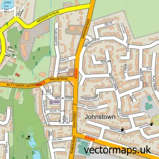 Street map sample of Johnstown, Clwyd